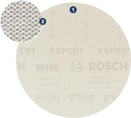 Cakram amplas Bosch , permukaan abrasif halus.