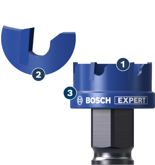 Mata bor Bosch Expert dengan mata potong yang diperkuat.