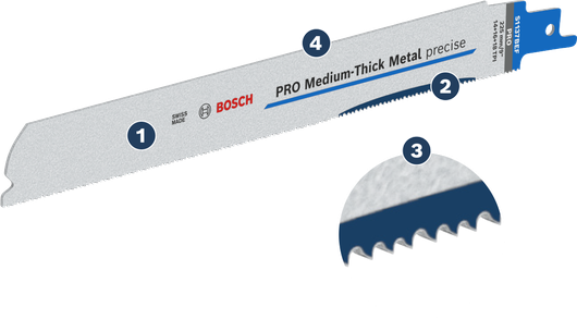 Mata gergaji bolak-balik presisi Bosch PRO Medium-Thick Metal.