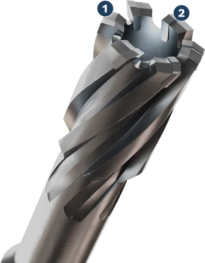 Pemotong melingkar Bosch Spider WOG dengan alur spiral.