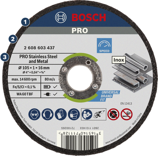 Cakram pemotong logam dan baja tahan karat Bosch PRO.