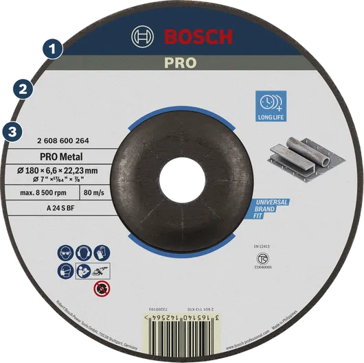 Cakram pemotong logam Bosch PRO untuk masa pakai panjang dan kesesuaian universal.