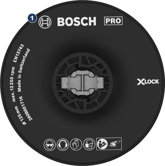 Bantalan penyangga penggiling sudut Bosch X-LOCK PRO.