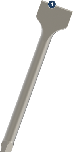 Pahat sekop Bosch PRO HEX 30-4C 75 x 450 mm.