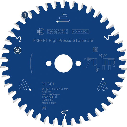 Mata gergaji bundar Bosch Expert High Pressure Laminate.
