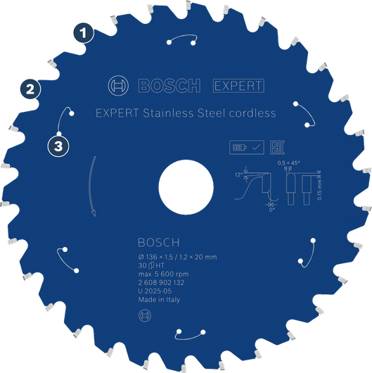Mata gergaji nirkabel Bosch EXPERT Stainless Steel.