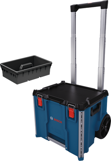 Kotak perkakas beroda Bosch L-BOXX Contractor dengan baki.