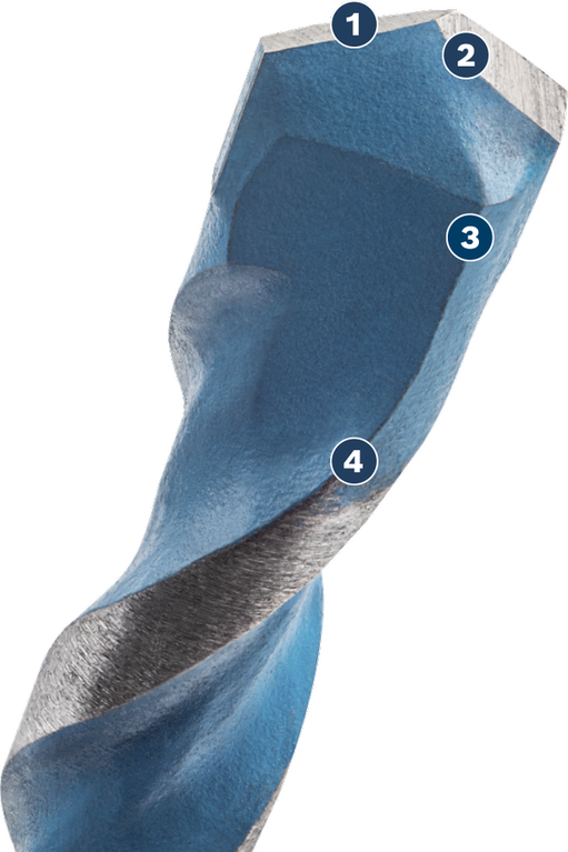 Mata bor Bosch EXPERT HEX-9 MultiConstruction dengan desain spiral.