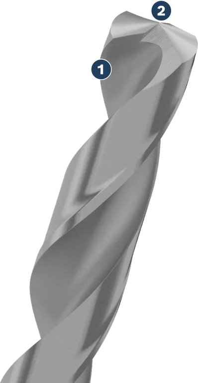 Mata bor logam Bosch dengan ujung yang digiling presisi.