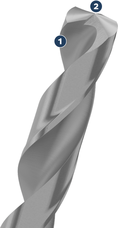 Mata bor logam Bosch dengan ujung yang digiling presisi.