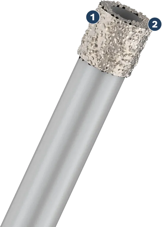 Mata bor kering Bosch PRO Ceramic dengan lapisan berlian.