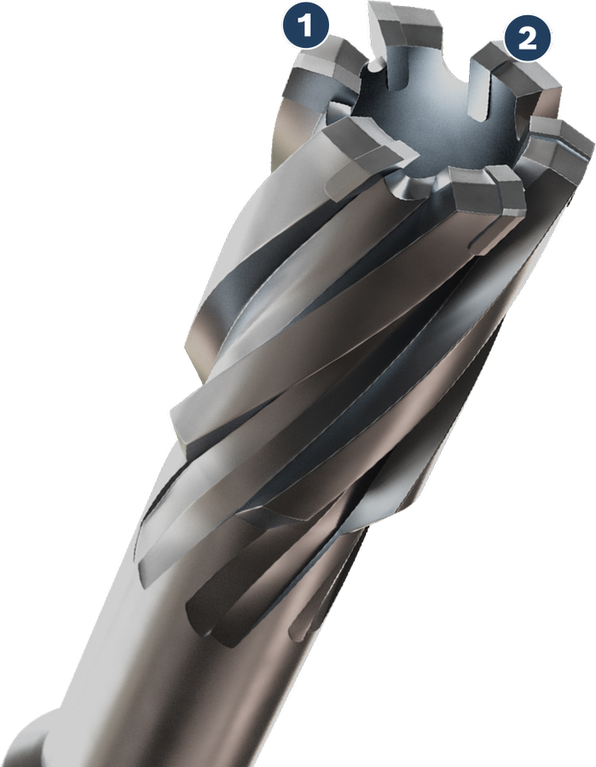 Pemotong melingkar Bosch Spider WOG dengan alur spiral.