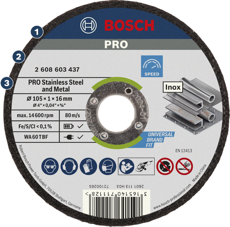 Cakram pemotong logam dan baja tahan karat Bosch PRO.
