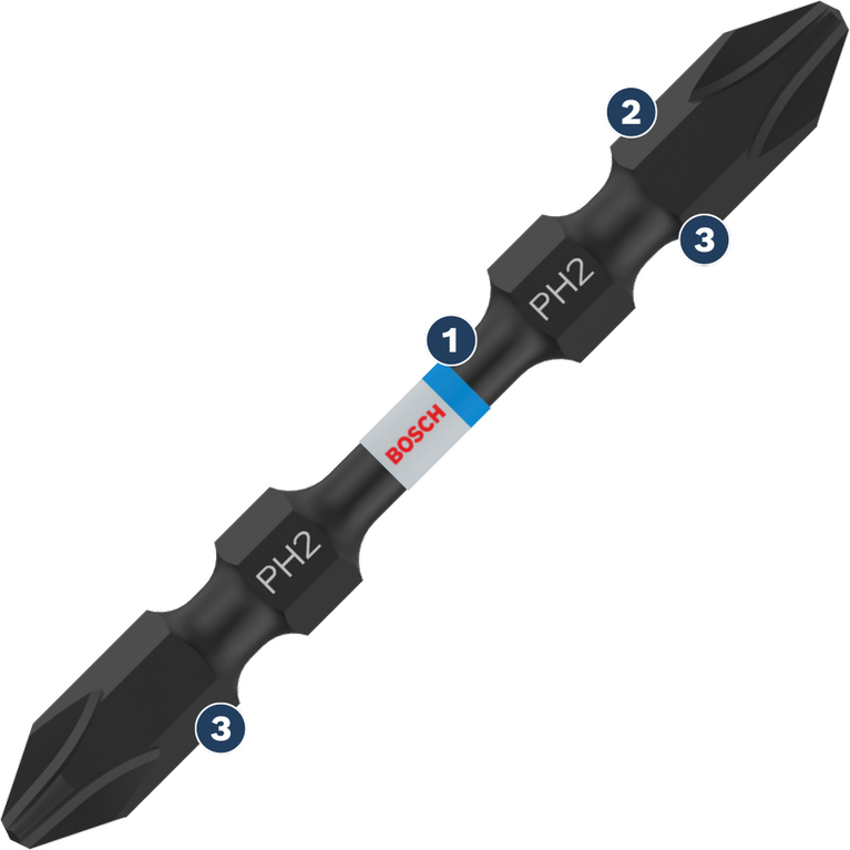 Mata obeng Bosch PH2 ujung ganda.