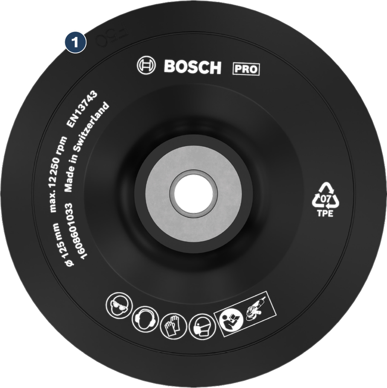 Masa Pakai Lama dalam Penggerindaan Roda gerinda Bosch PRO 125mm untuk penggiling sudut.