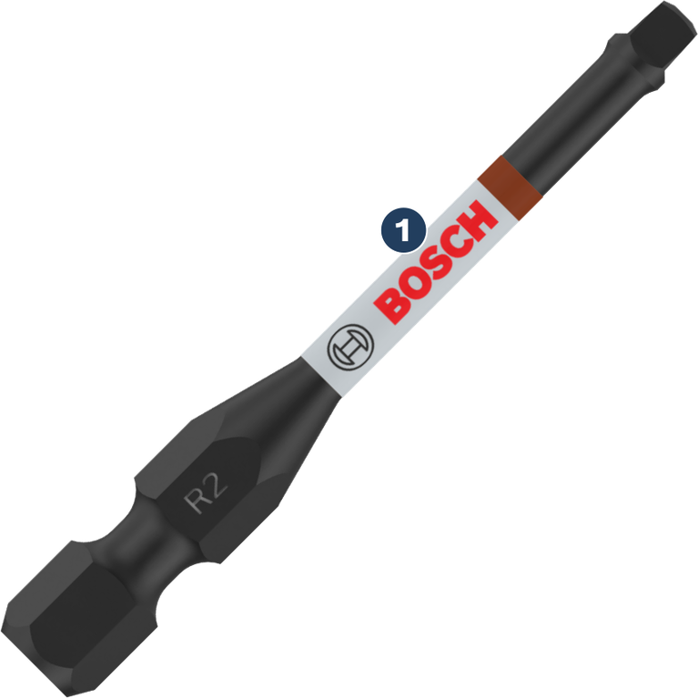 Pemasangan sekrup yang tangguh Mata obeng benturan Bosch R2 untuk penggunaan profesional.