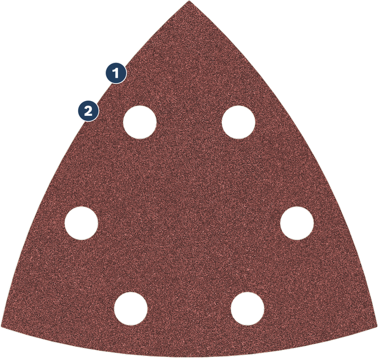 Lembaran ampelas Bosch untuk perkakas multifungsi dengan lubang penyedotan debu.