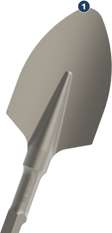 Pahat sekop Bosch PRO HEX 30-4C membulat, mata pahat 135 mm.