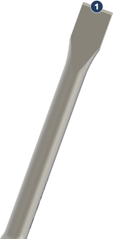 Pahat pipih Bosch SDS plus untuk beton dan pasangan bata.