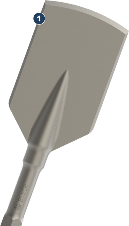 Pahat pemotong aspal Bosch PRO HEX 30 dengan tangkai heksagonal.