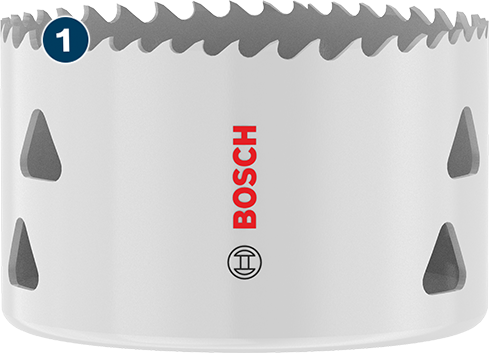 Mata bor Bosch dengan mata potong bergerigi.