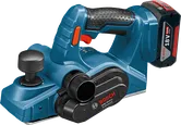 Planer nirkabel Bosch GHO 18V-LI dengan pegangan ergonomis.