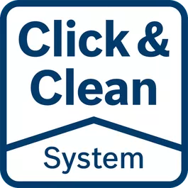 Sistem Click & Clean – 3 keuntungan utama Permukaan pengerjaan tampak lebih bersih: Pengerjaan dapat dilakukan lebih akurat dan lebih cepat
Debu yang membahayakan dapat segera dibuang: Melindungi kesehatan Anda
Lebih sedikit debu: Masa pakai alat dan aksesori lebih tahan lama