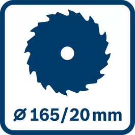 Mata gergaji dan diameter lubang bor 165/20 mm 