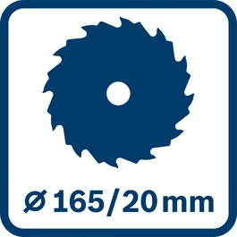 Mata gergaji dan diameter lubang bor 165/20 mm