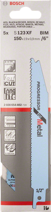 Bilah gergaji bolak-balik S 123 XF Mata gergaji bolak-balik Bosch S 123 XF 6″.