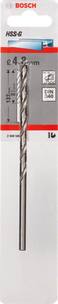 Mata bor logam Bosch HSS-G 4,8mm DIN 340.