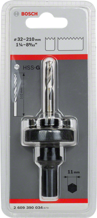 Adaptor soket segi enam Bosch untuk gergaji lubang 32–210 mm.