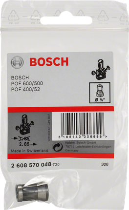 Bosch 1/4″ collet tanpa mur pengunci.