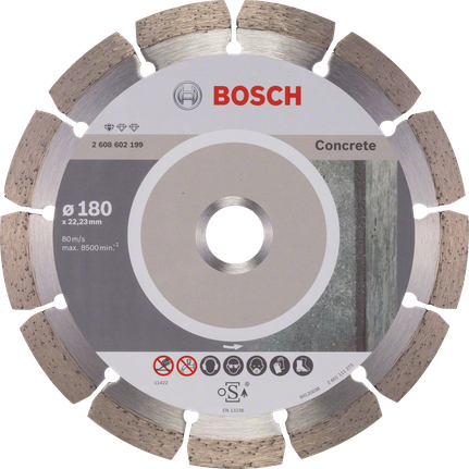 Cakram pemotong berlian Bosch Standard untuk Beton 180mm.