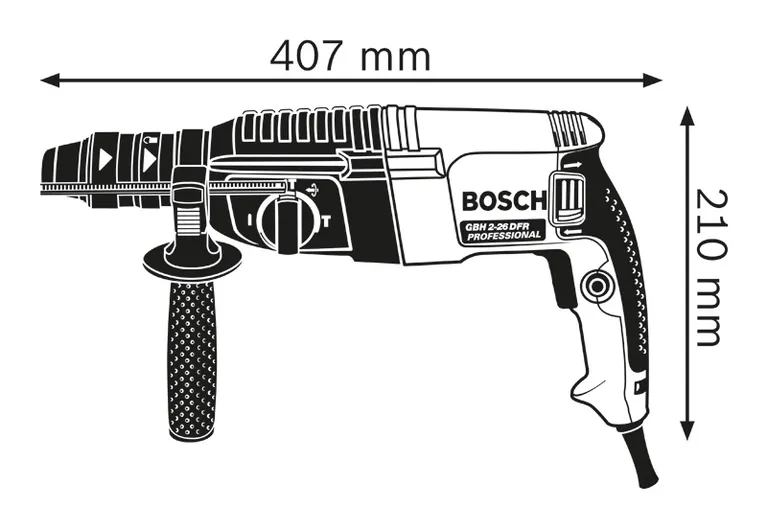GBH 2-26 DFR Dimensi palu putar