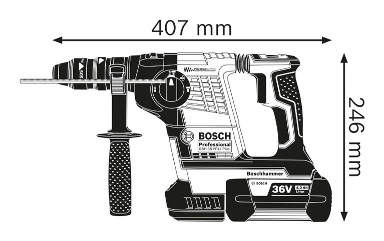 GBH 36 VF-LI Plus Diagram palu putar tanpa kabel