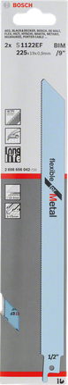 Mata gergaji logam fleksibel Bosch S1122EF untuk gergaji bolak-balik.