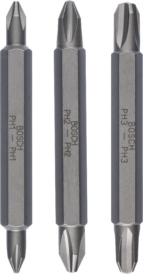 Set mata bor Bosch 3 bagian ujung ganda, 60 mm.