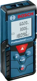 Pengukur laser Bosch GLM 40 dengan tampilan digital.