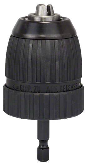 Chuck tanpa kunci Bosch 10 mm dengan shank hex 1/4 inci.