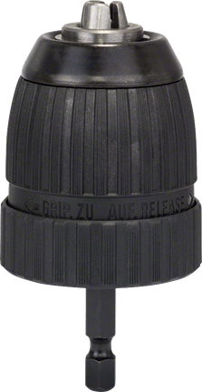 Chuck tanpa kunci Bosch 10 mm dengan shank hex 1/4 inci.