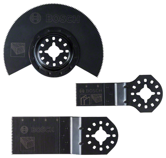 Set pisau perkakas serbaguna Bosch untuk memotong kayu dan logam.