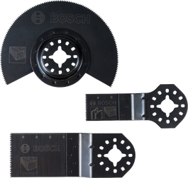 Set pisau perkakas serbaguna Bosch untuk memotong kayu dan logam.