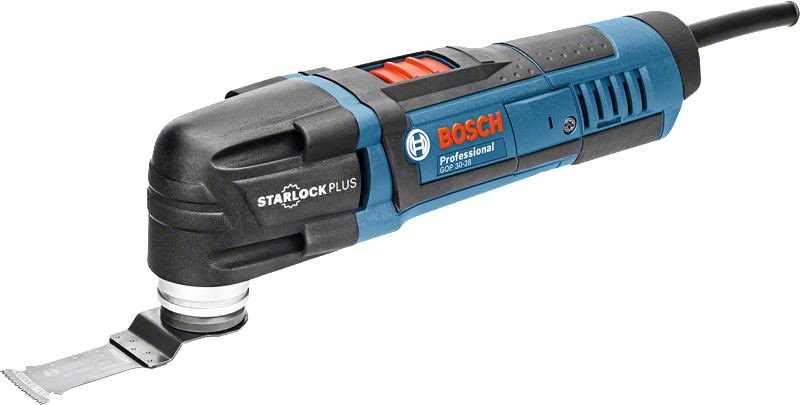 Perkakas serbaguna Bosch GOP 30-28 dengan mata pisau Starlock Plus.