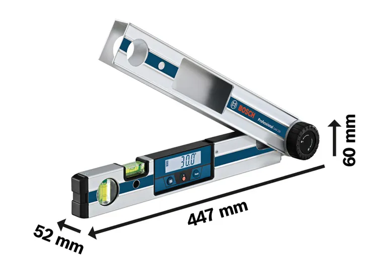 Dimensi pengukur sudut.
