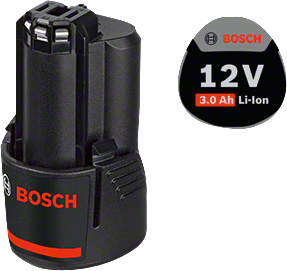 Baterai lithium-ion Bosch 12V 3.0Ah.