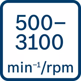 Kecepatan tanpa beban 500 - 3100 menit-1/rpm 