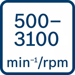 Kecepatan tanpa beban 500 - 3100 menit-1/rpm