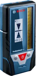 Penerima laser Bosch LR 7 dengan tampilan dan tombol kontrol.