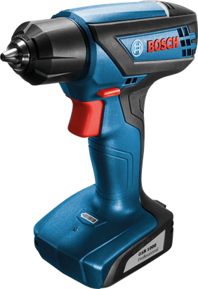 Bor tanpa kabel Bosch GSR 1000 dengan baterai 10,8V.